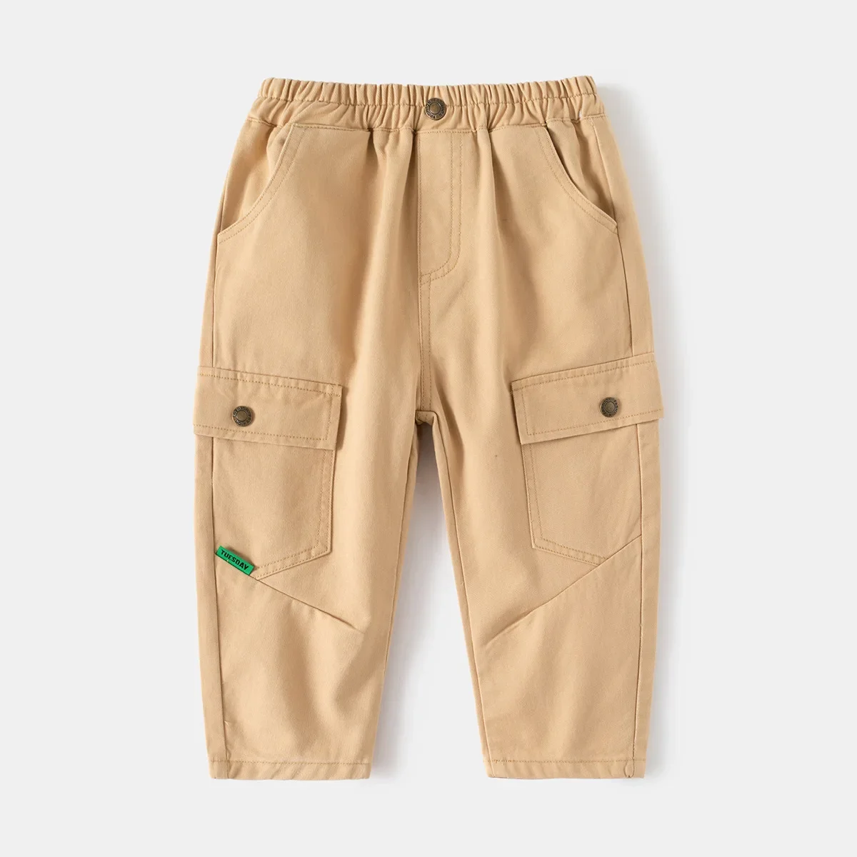 

New 2024 Kids Casual Solid Long Trousers Baby Boys Fashion Pockets Cargo Pants Children Spring Autumn Clothing For 2-6 Years