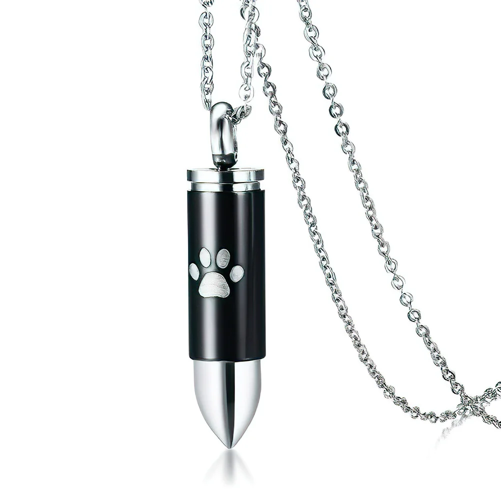 Necklace for Men Cremation Jewelry Dog Ashes Keepsake Urn Urns Pendant Paw Printed Man cremation jewelry