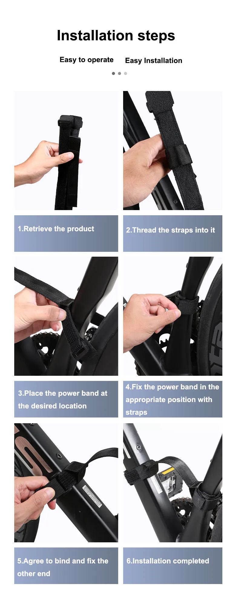 Black Bicycle Carrying Strap Hand Straps Luggage Tie Organization Straps Effort-Saving Portable Straps Tie Strap Bike Equipment