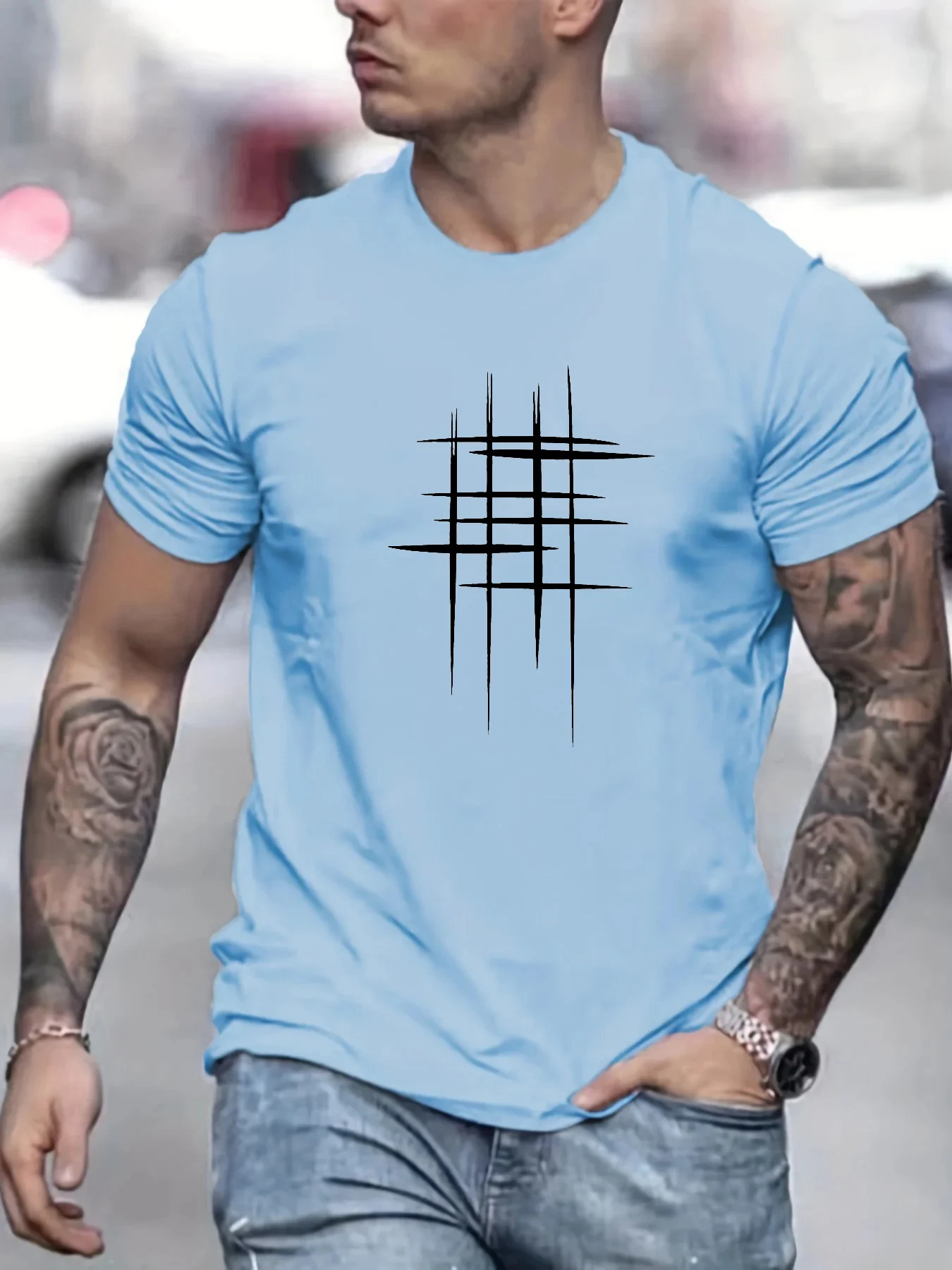 Summer Men's Cotton T-shirt Detail 5
