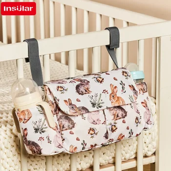 Borsa Impermeabile per Pannolini da Passeggino con Ganci, Grande Capacità, Organizer per Carrozzina, Cestino Portaoggetti per Pannolini, Accessori per Passeggino