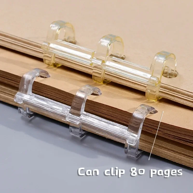 Removable Binder Book Binding Rings Plastic Book Rings Clear Folder Binder Clips Scrapbook Binding Button School Loose Leaf Clip