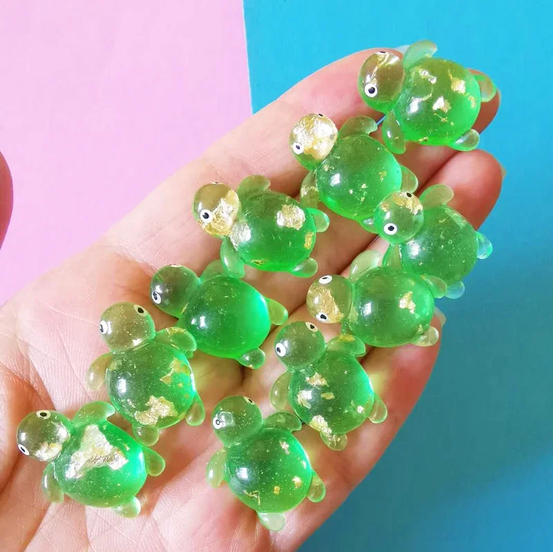 Miniature Decorations 10Pcs Green Frogs Doll House Fairy Garden Gnome Moss Terrarium Crafts Bonsai DIY Supplies
