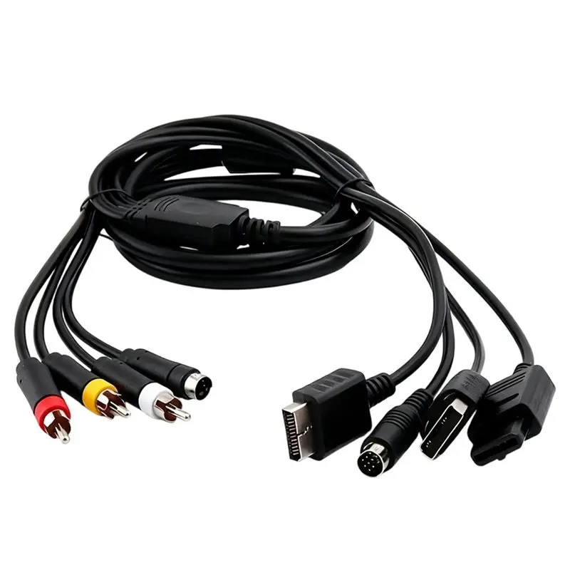 PHILE-2X AV S-비디오 케이블 (DC PS1 PS2 SNES SFC N64 NGC 게임 콘솔용) AV TV 연결 코드 (세가 새턴 SS 게임 콘솔용)