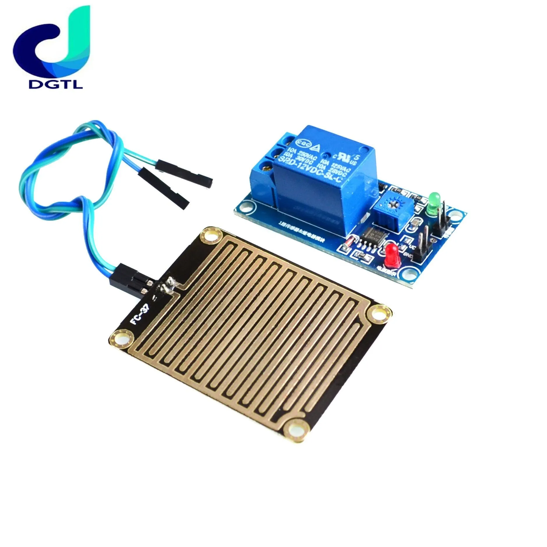 

DC 12V Rain water sensor module + Relay Control Module for Arduino robot kit