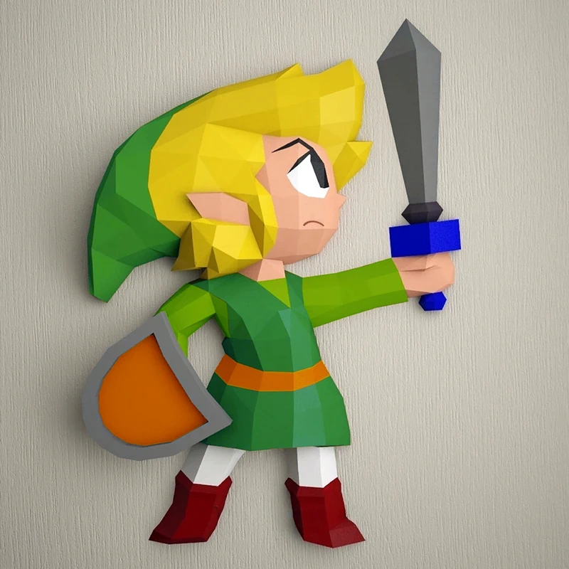 Zelda Legend Game Figure Skyward Link Paper Model Kids Room Home Decor Wall Decoration Papercraft 3D DIY Puzzles Handmade Toys