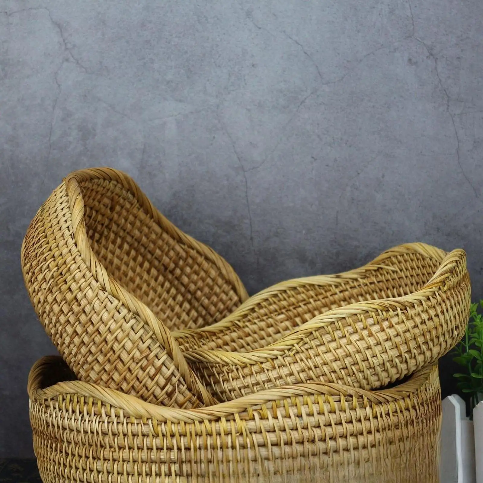 3x Woven Fruit Basket Portable Fruit Storage Holder for Tea Coffee Table 3x Woven Fruit Basket Portable Fruit Storage Holder for Tea Coffee Table