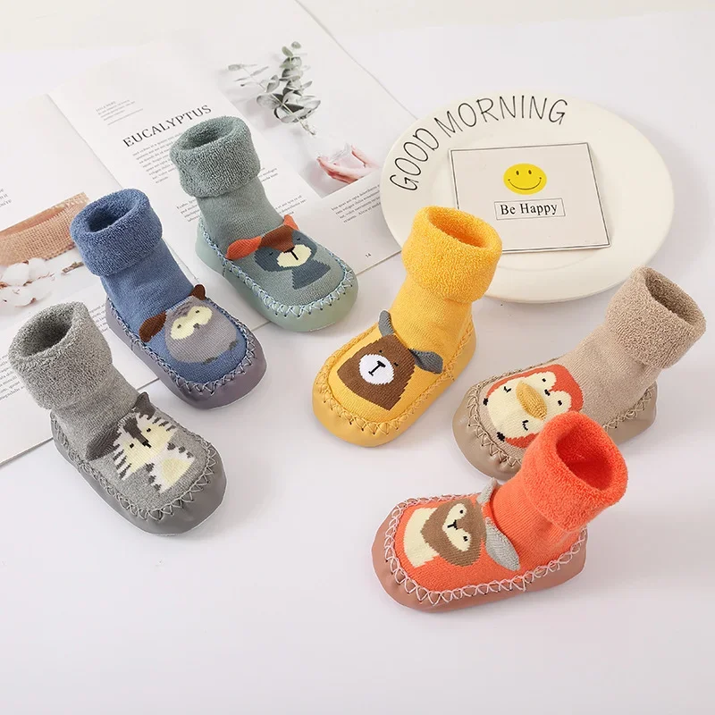 Toddler Socks with Rubber Soles for Toddlers Kids Socks Baby Warm Terry Thicken Slippers Infants Girl Winter Boys Sock Shoes toddler shoes baby shoes baby socks