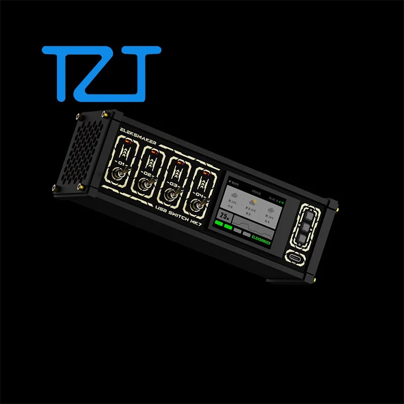TZT EleksMaker MK7 72W 고출력 레트로 USB 스위치 허브 18W UI 인터페이스 지원 음성 제어 기능을 갖춘 고속 충전
