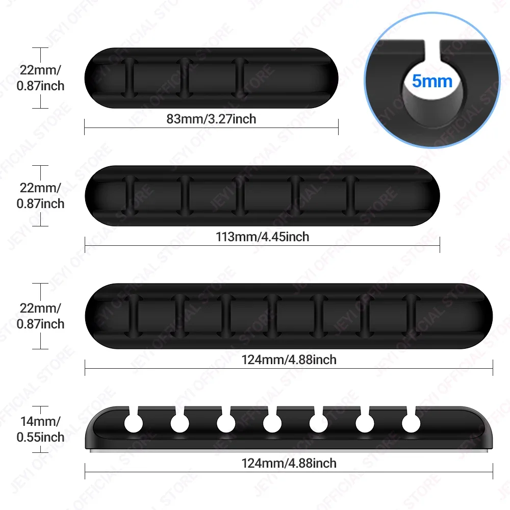 JEYI Adhesive Cable Holder Clips - Cord Management and Wire Organizer