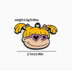Set of 10 Cute Cartoon Charm Pendants for DIY Jewelry and Accessories Crafting (WHITE)