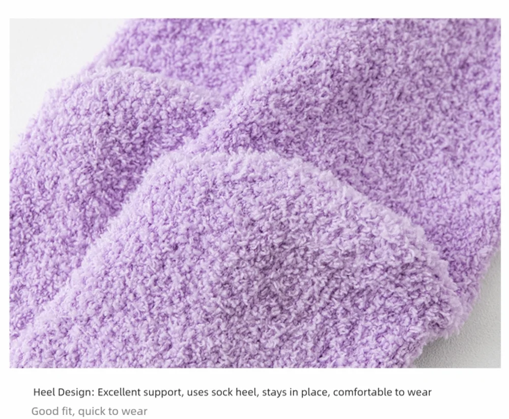Weiche, warme, gestreifte Strümpfe aus Korallenvelours, bequeme Overknee-Socken, lange, gemütliche, gefütterte Frottee-Socken für den Winter – Detail 6