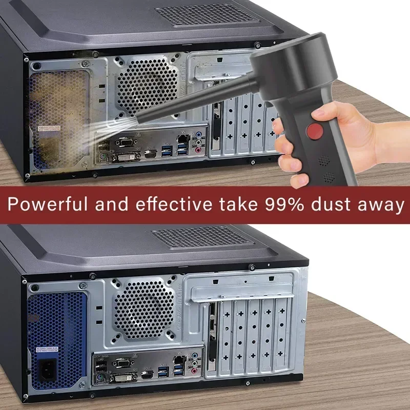 Compressed Air can for computers ,Electric Air Blower Computer Cleaning,Cordless Air Dust Cleaner for PC Keyboard Crumbs — view 2