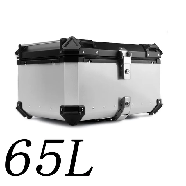 65L Universal Motorcycle Aluminum Rear Trunk Luggage Case Waterproof ...