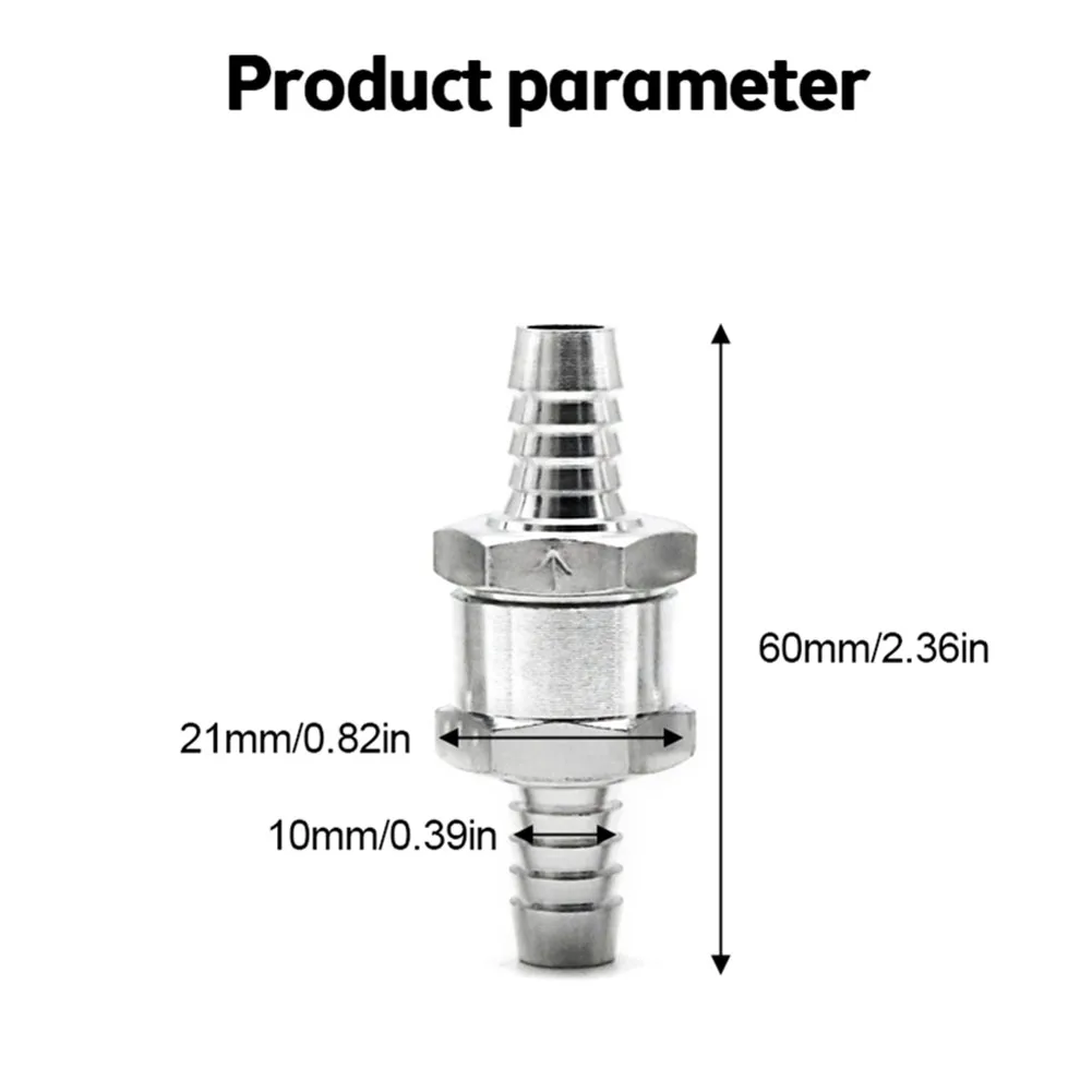 Car Fuel Non Return Check Valve 6/8/10/12mm Aluminium Alloy Petrol Diesel Water Fuel Line One Way Car Accessories