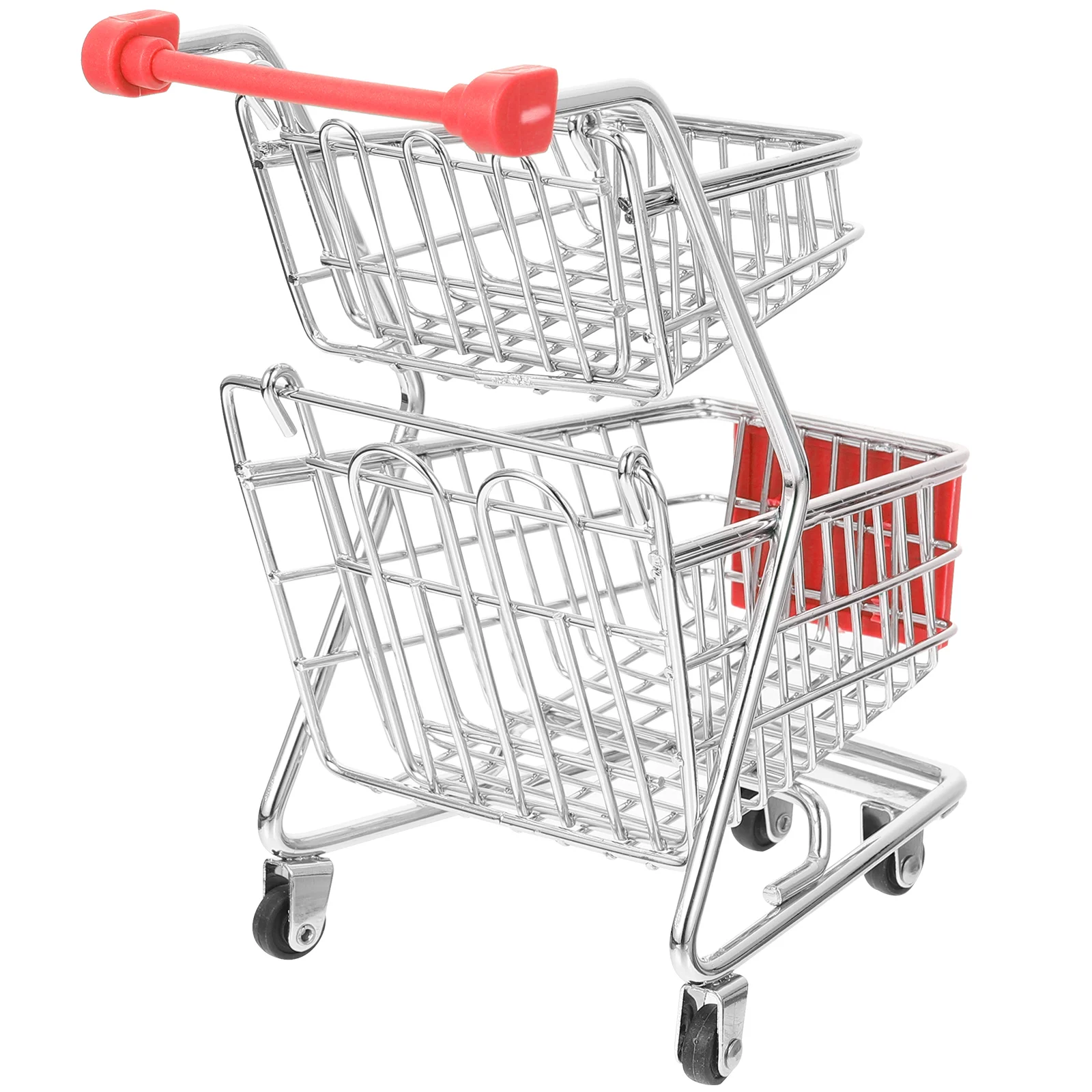 Trolley Storage Mini Shopping Cart Child Childrens Toys Carts for Groceries Kid Wrought Iron Plastic Modes 6