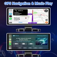 11.26 นิ้วรถ DVR 4K Dash Cam Dual Lens Wireless Carplay & Android Auto Video Recorder Monitor GPS นําทาง 5G Wifi FM AUX 4