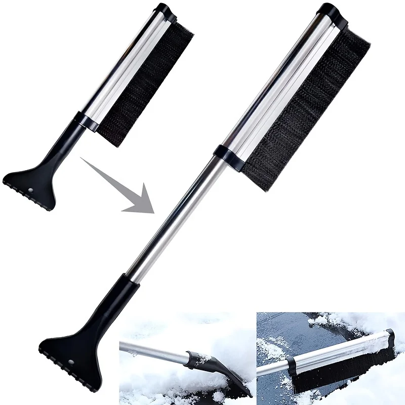 Car windshield wiper snow removal brush snow shovel extendable stainless steel cleaning tool broom cleaning accessories windshield wiper