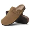 Comwarm Fashion Clogs Slippers For Women Men Cork Mules Soft Suede Clogs Flats Slippers Outdoor Beach Slippers With Arch Support 2