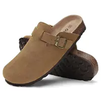 Comwarm Fashion Clogs Slippers For Women Men Cork Mules Soft Suede Clogs Flats Slippers Outdoor Beach Slippers With Arch Support 2