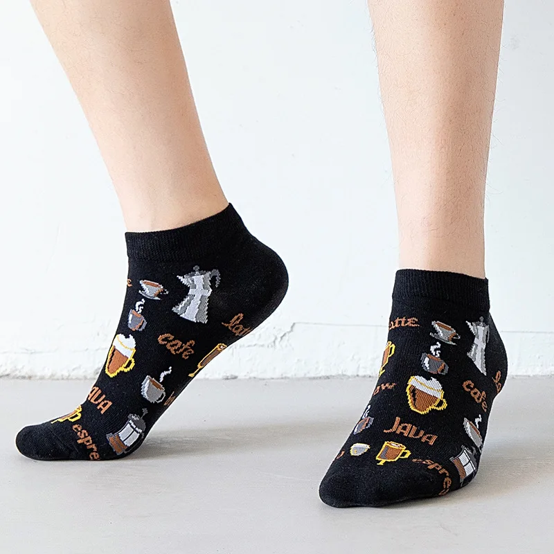 Men's Novelty High-Quality Geometric Fruit and Sushi Patterned Fashion Socks