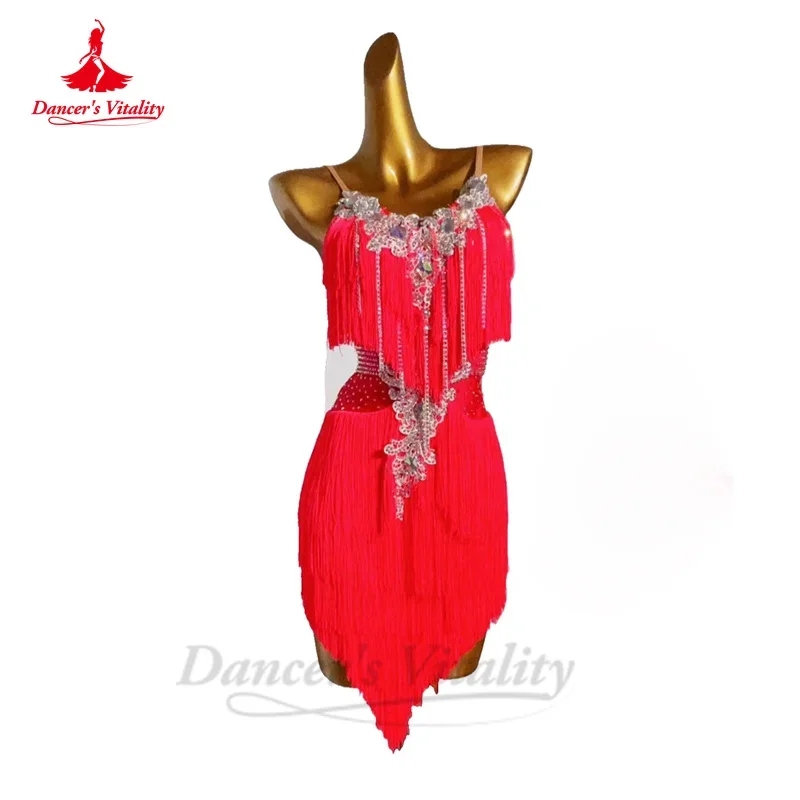 Latin-Dance-Fringe-Dress-for-Women-Rumba-Chacha-Tango-Performance ...