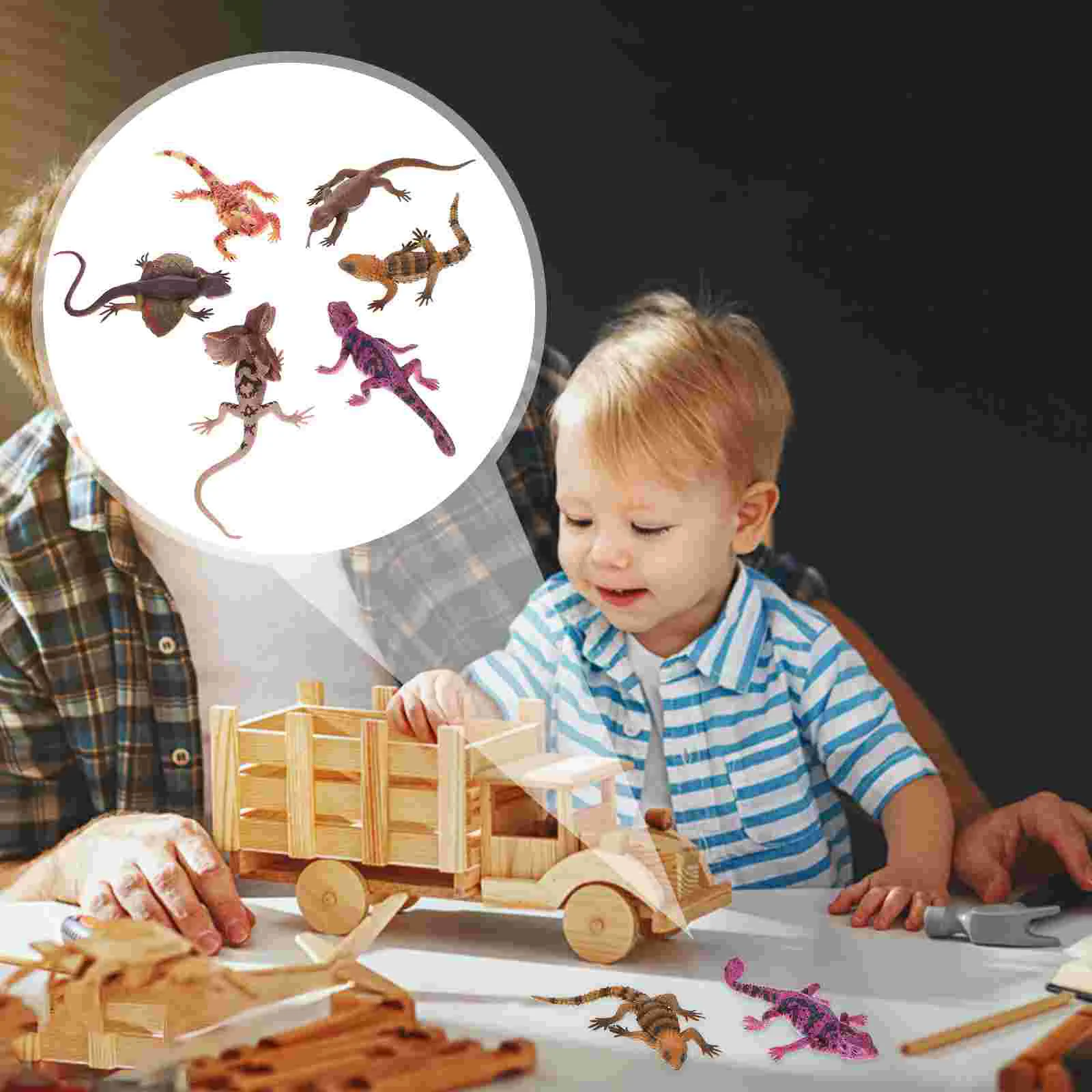 

Plastic Lizard Toys Colorful Fake Lizards Artificial Model Reptile Animal Figurines