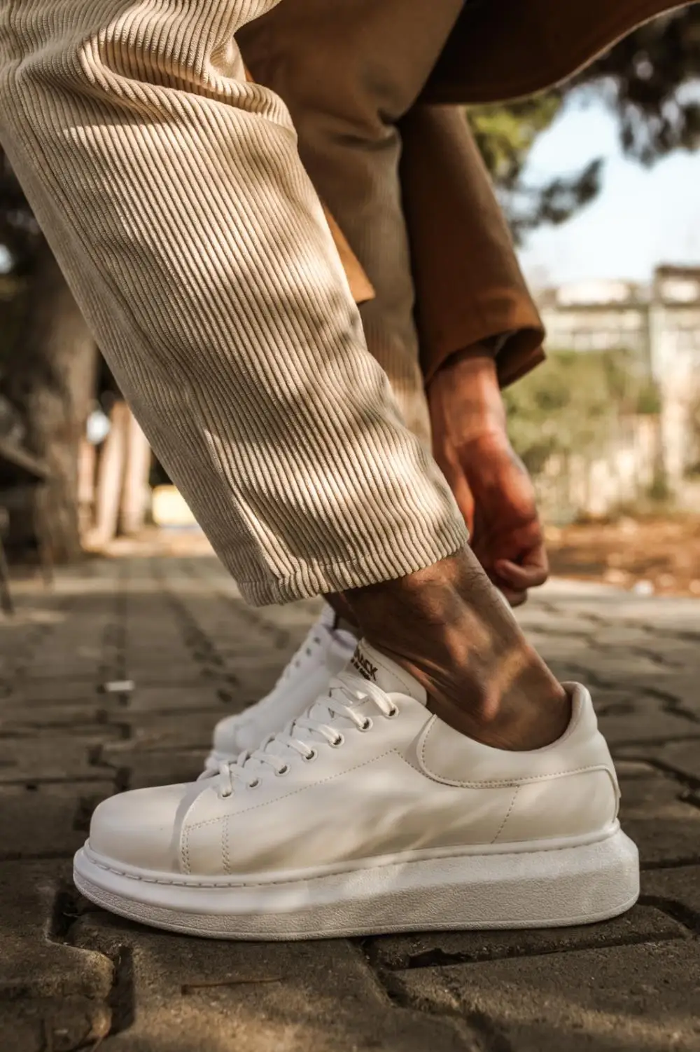 Knack high sole casual shoes 044 white