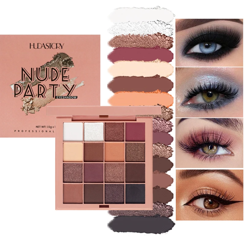 16 color eye shadow plate pearlescent matte brown earth color waterproof easy colored eye shadow