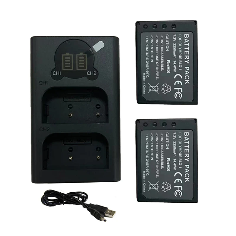 Batteria + Caricabatterie Per Olympus Om-1 Om1.