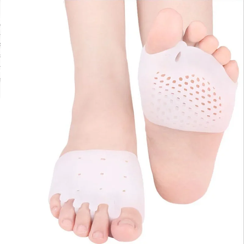 2Pcs/Pair Silicone Comfortable Toe Braces 5-holes Toe Separators Hallux Valgus Straightener Orthodontic Foot BracesFoot Care