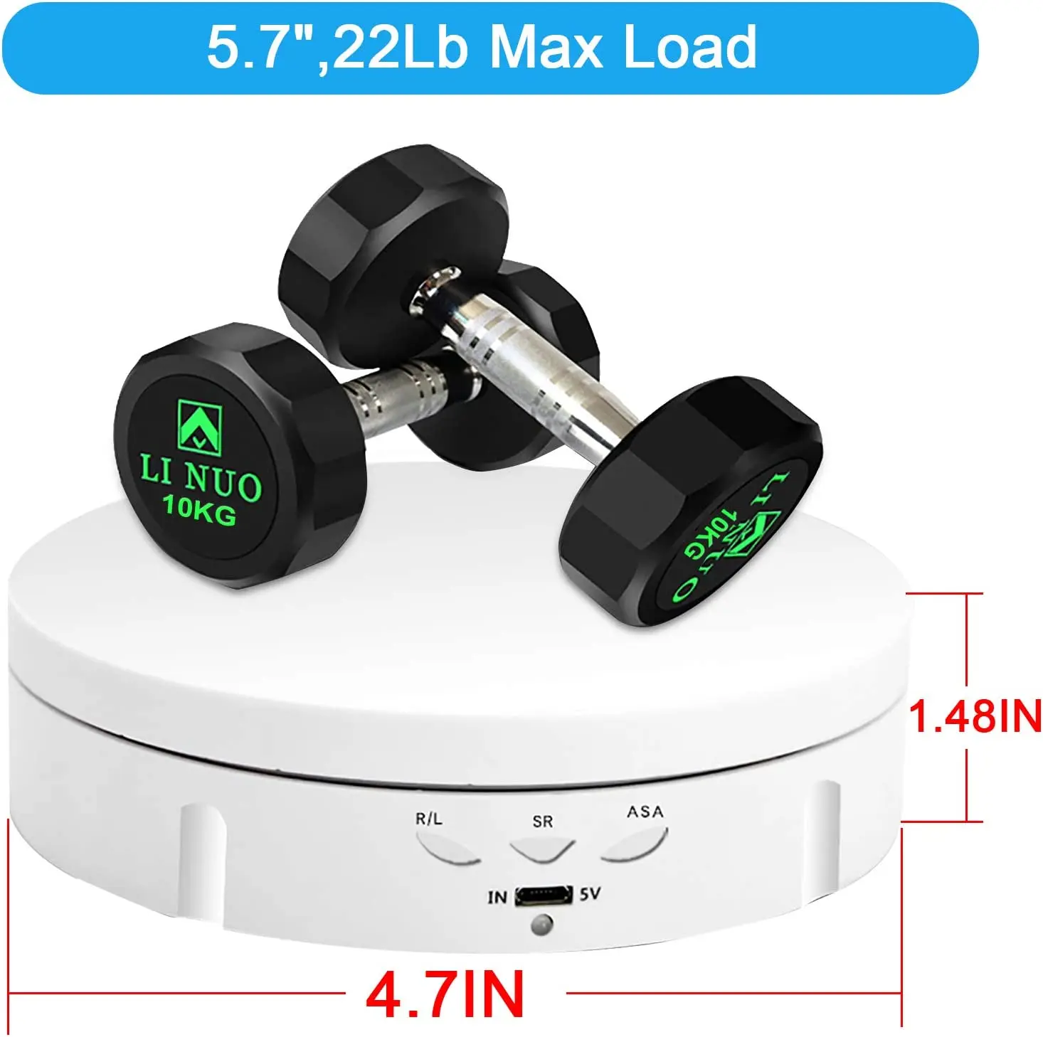 リモコン付き電動ターンテーブル,360度回転ディスプレイ,6色背景