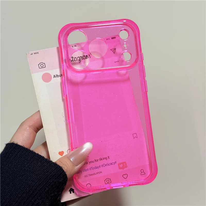 Glitter Clear Shockproof Case with Transparent Lens Protection and Airbag Technology