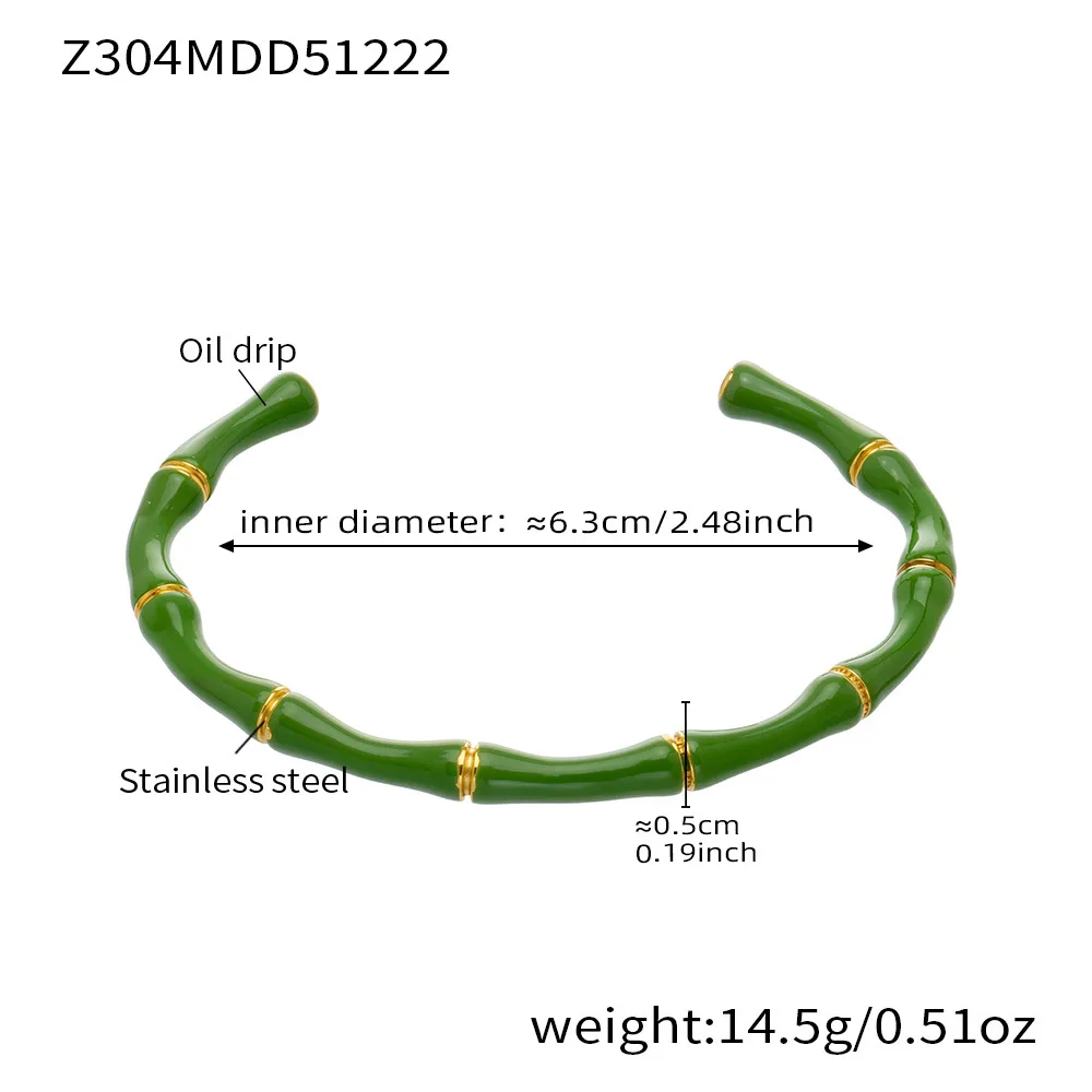 Amaiyllis Minimalistisches, emailliertes Edelstahl-Armband mit offener Manschette, modisches Evil Eye Damen-Armband, Armreif, Schmuck – Detail 5