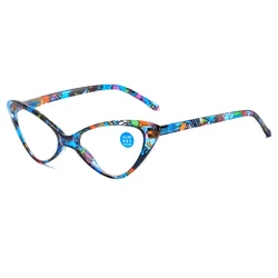 Fashionable Women's Cat's Eye Reading Glasses with Blue - Tinted Lenses (Blue)