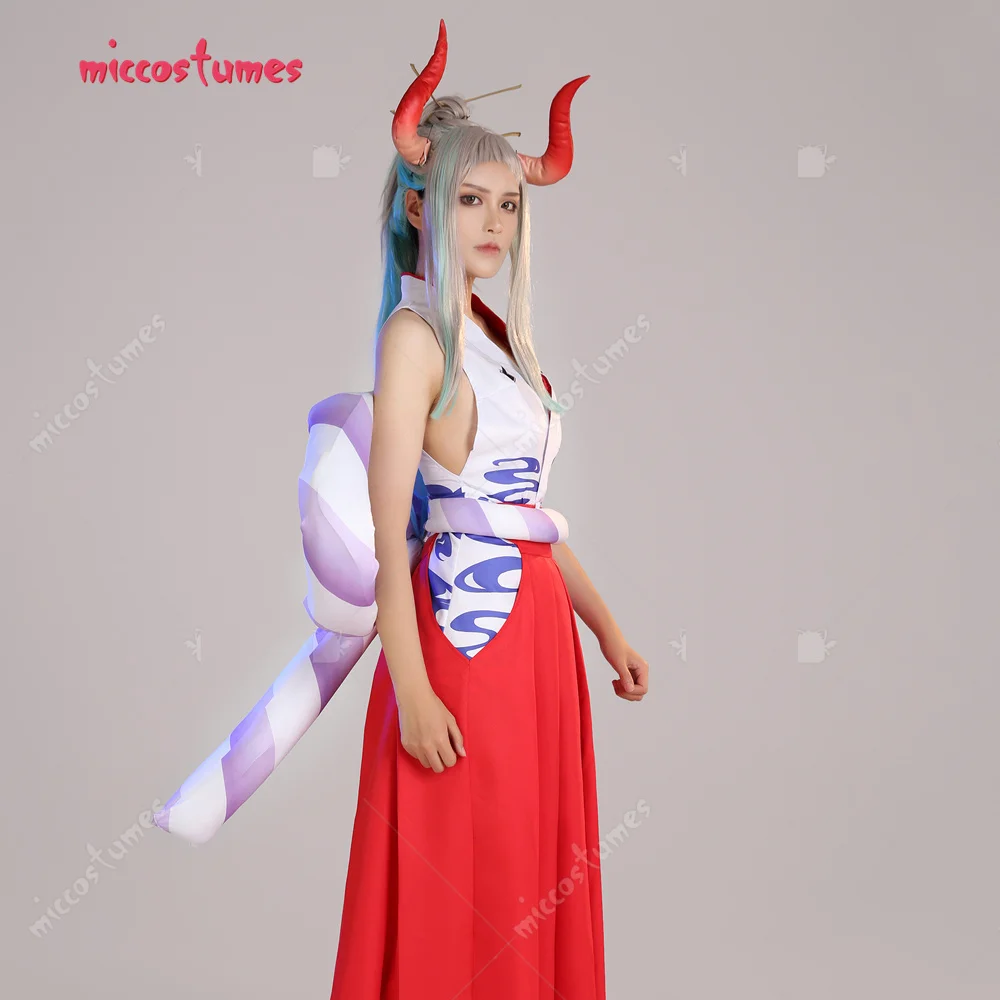 Damen Yamato Cosplay Kostüm Set mit Weste, Hose und Kopfschmuck 4