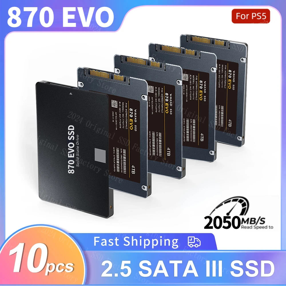 

2024 NEW original Sata3 Ssd 500gb 1TB 2TB 4TB Hdd 2.5 inch Hard Disk Disc 2.5 " Internal Solid State Drive 870Evo Free shipping