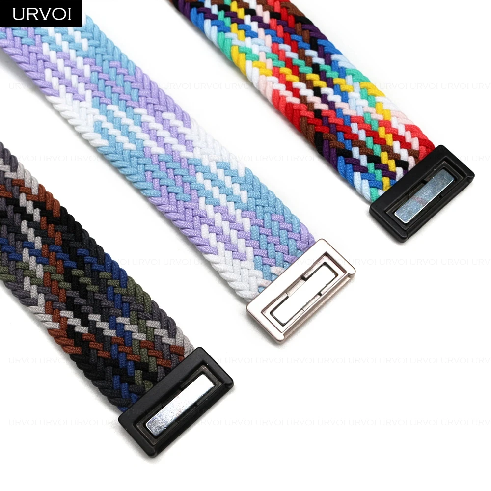 Braided Elastic Nylon Wristband with Magnetic Fold Buckle