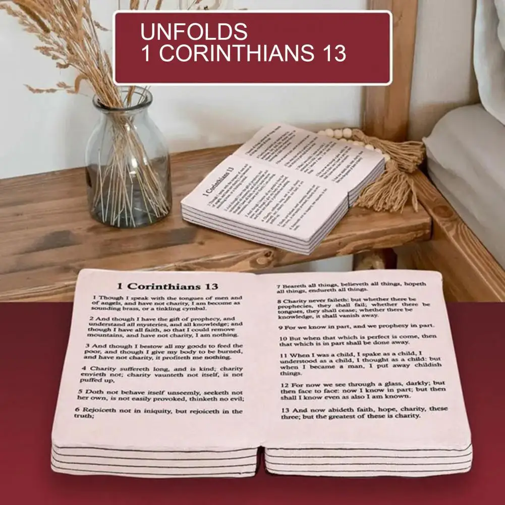 Bible Verse Pillow Inspirational Book Pillow Christian Home Decor Bible Book Plush Throw Cushion Realistic Design