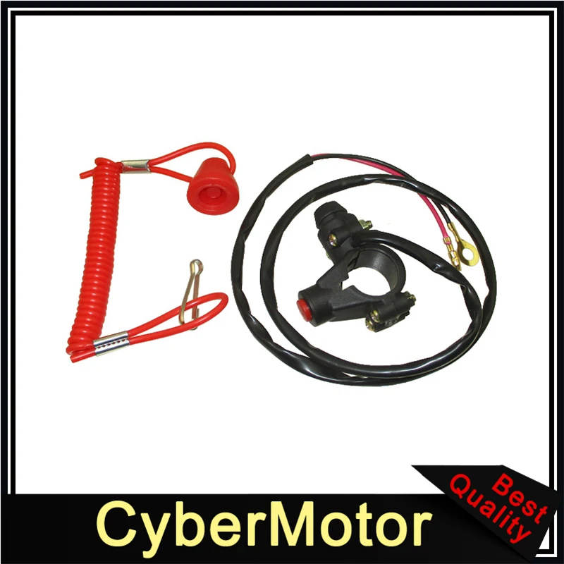 Kill Stop Tether Open Safety Switch Push Button For 2 Stroke Mini Moto Kids ATV Quad 4 Wheeler Pocket Dirt Bike