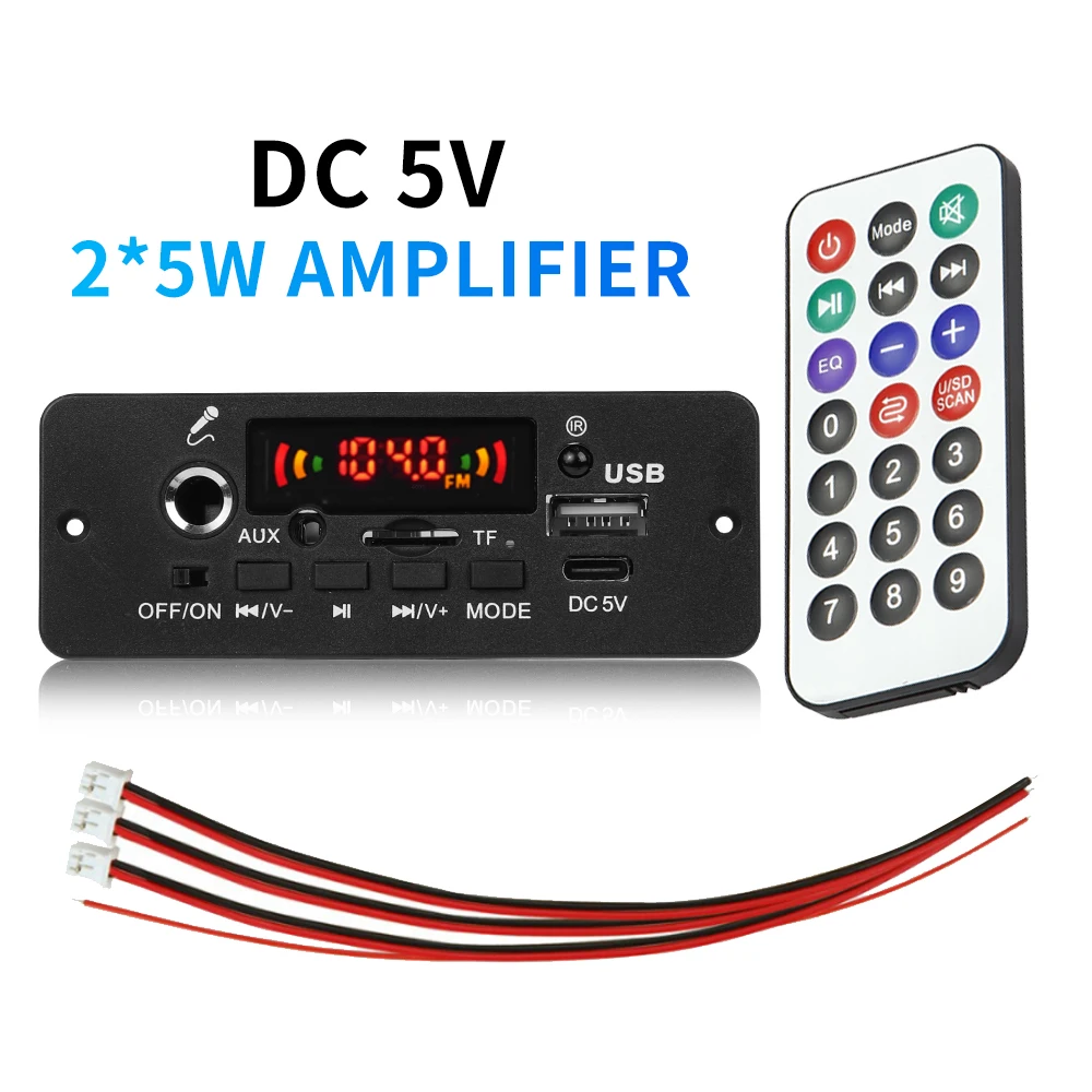 MP3 MP4 Player 2*3W Amplifier DIY MP3 Decoder Board Bluetooth Music Player Car FM Radio Module
