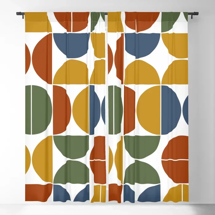 

Colorful Mid Century Moderna Blackout Curtain 3D Print Window Curtains For Bedroom Living Room Decor Window Treatments