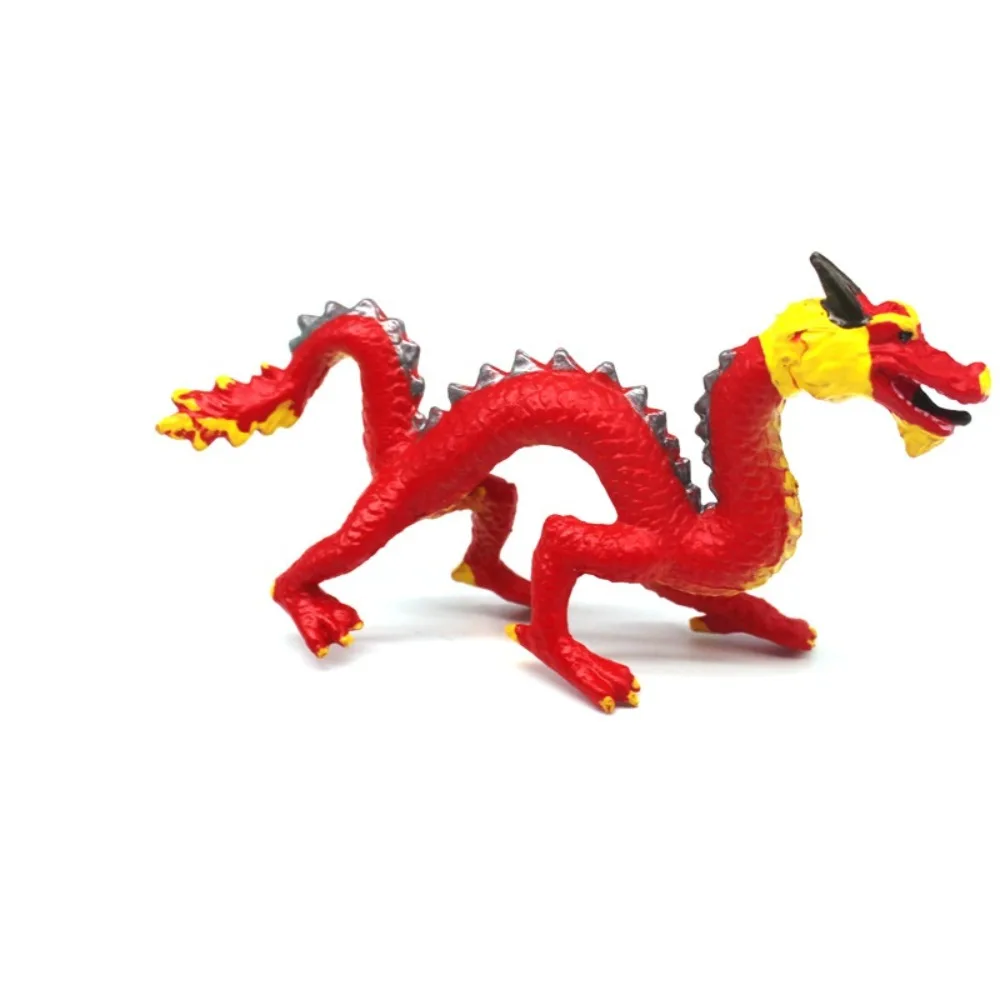 Ice Flying Dragon Mythical Figurine - Fire-Breathing Western Beast PVC Toy Ornament