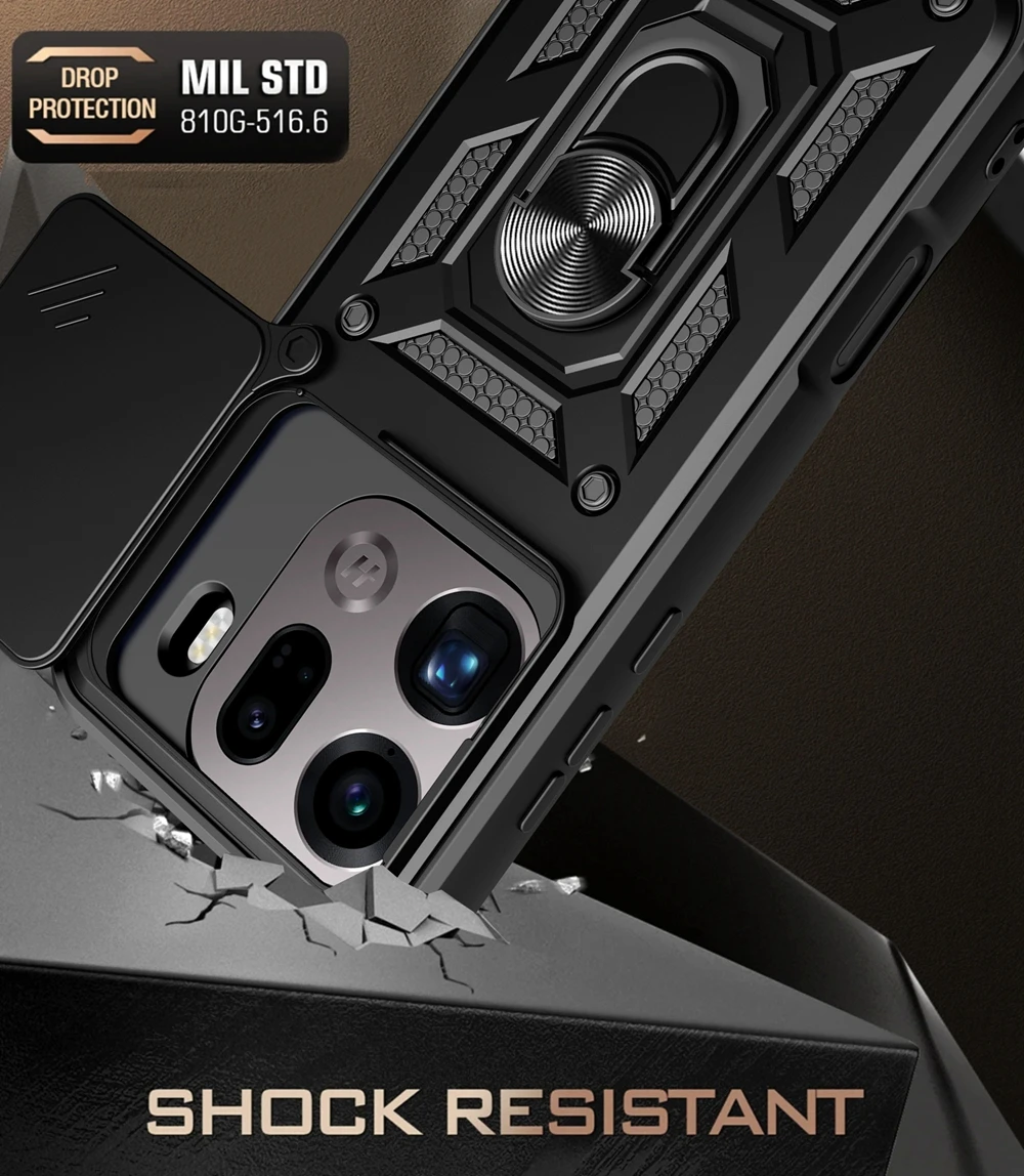 Armor Shockproof Phone Case with Lens Protection and Magnetic Ring Holder