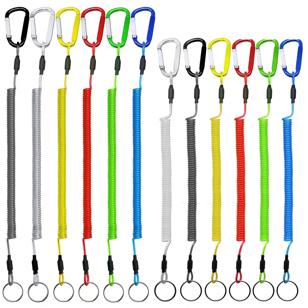 

12 Pcs Fishing Rope Lanyard Tether for Outdoor Key Rings Retractable Elastic Ropes Miss