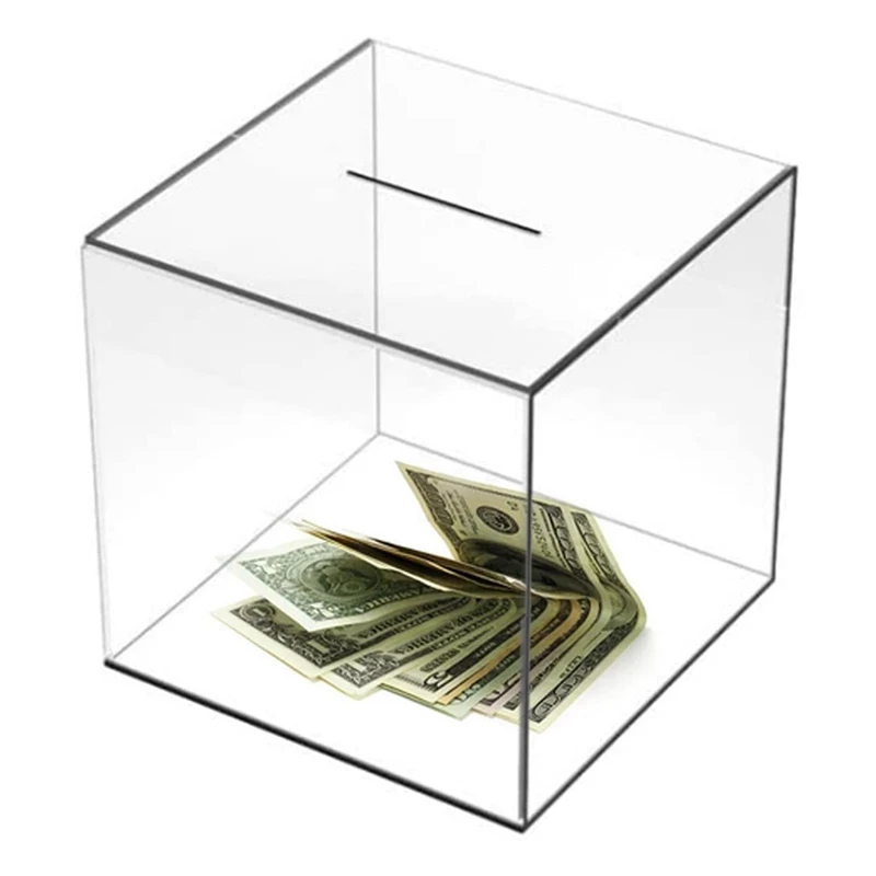 Transparent Acrylic Piggy Bank, Unopenable Piggy Bank For Adults And Children, Table Gift For Friends-AA70