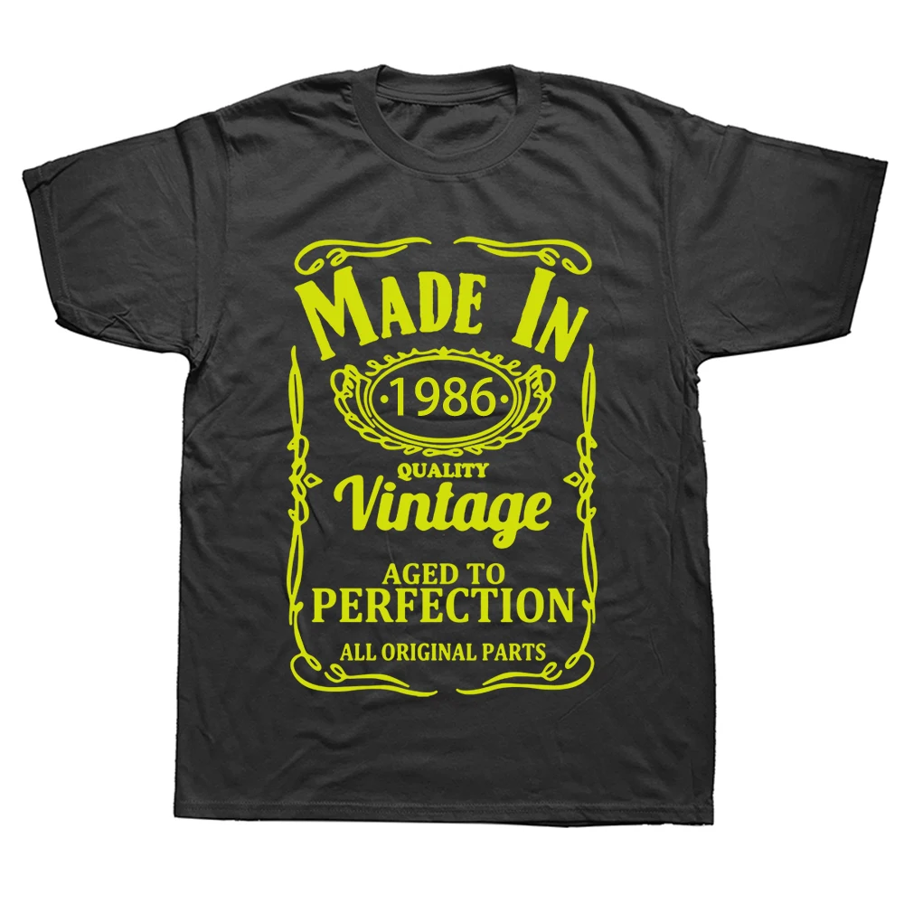

Funny Made In 1986 Birthday Present Gift Idea T Shirt Graphic Cotton Streetwear Short Sleeve 36 Years Old Classic Humor T-shirt