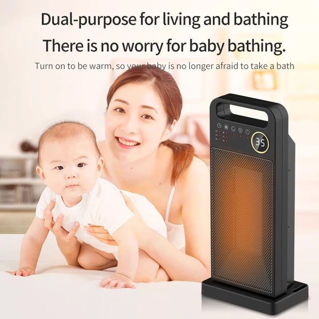 ATWFS PTC Heater for Room Remote Control Electric Heating Touch Screen Heaters Household Vertical 120 Degree Shaking Head Heater 5