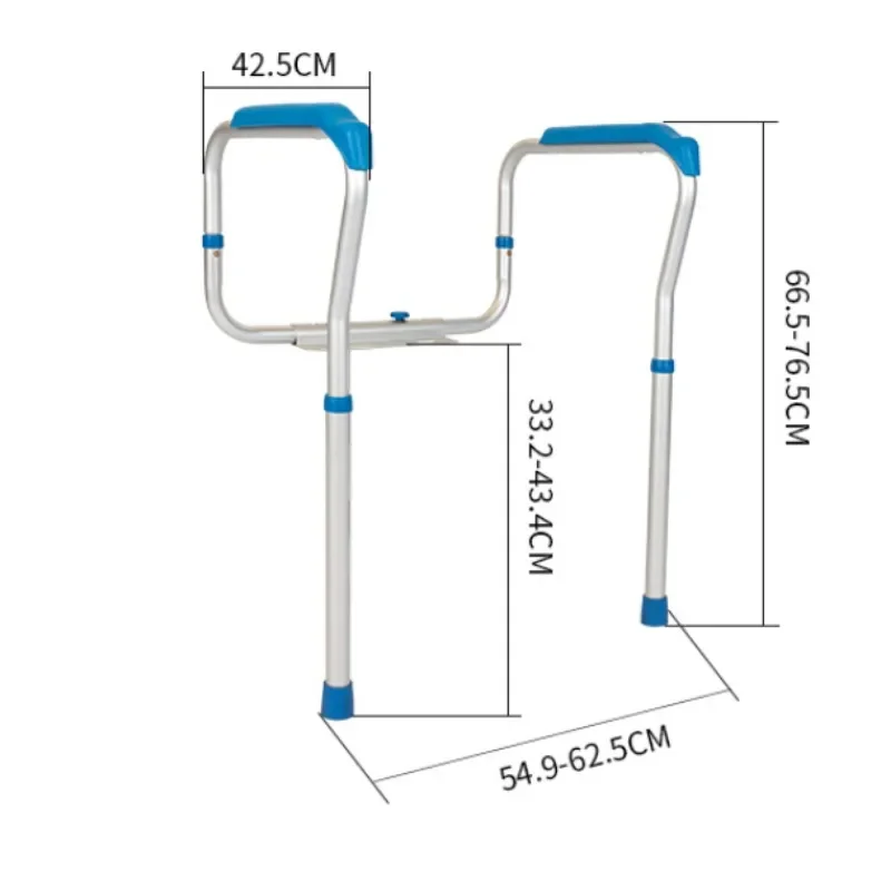 Non Perforated Toilet Armrest for The Elderly, Aluminium Alloy Disabled Aids Help Assisted Toilet Frame, Anti-roll Safety Rail 6