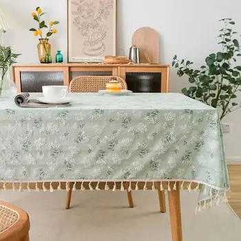 Tovaglia in pizzo floreale in cotone margherita stile coreano, decorazione per tavolo da tè, tovaglia rettangolare per cucina, sala da pranzo di nozze 1